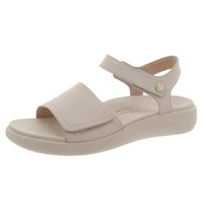 Vionic Awaken Cream‎ Leather Comfort Orthotic Recovery RX Sandals Womens 10M NEW